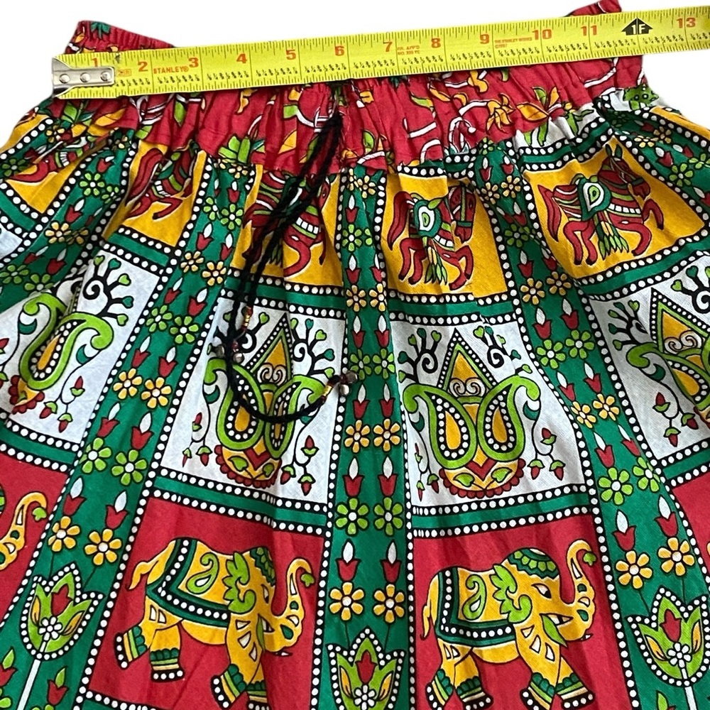Source Unknown Vibrant Elephant Print A-Line Skirt - image 7